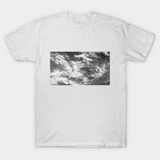 Black And White Clouds - Aesthetic Background T-Shirt